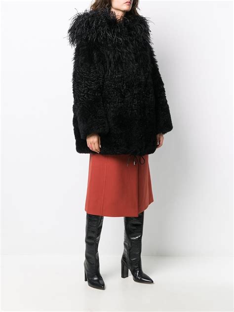 feather robe fendi dramatic prada|Feather Trimmed Coat .